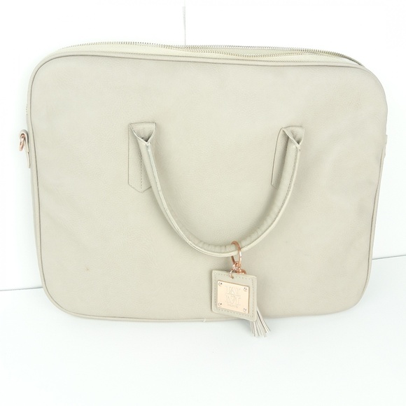MDM Handbags - Beautiful Beige Rose Gold zipper laptop bag Paris